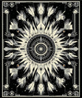 Abstract Sunburst Geometric Pattern Rug