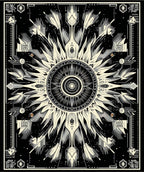 Abstract Sunburst Geometric Pattern Rug