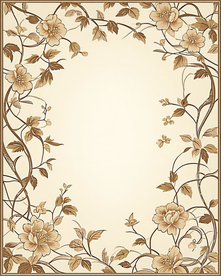 Floral Vine Cream Accent Rug