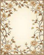 Floral Vine Cream Accent Rug