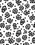Striking Black White Floral Polka Dot Rug