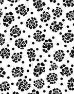 Striking Black White Floral Polka Dot Rug