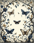 Floral Butterfly Vine Pattern Design Rug