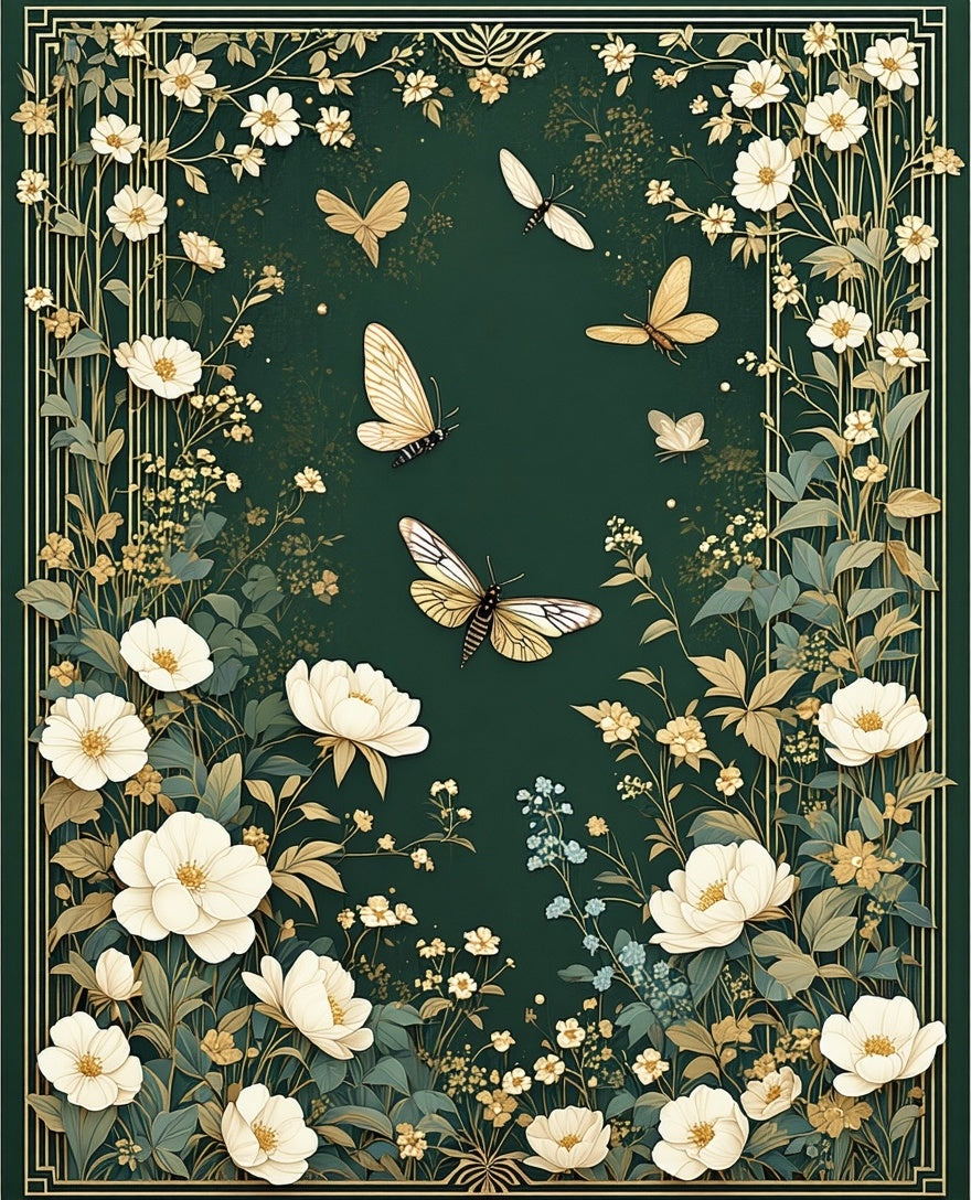 Emerald Garden Butterfly Bloom Rug