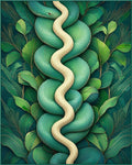 Serpentine Jungle Botanical Abstract Art Rug