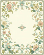 Vintage Floral Vine Pattern Rug