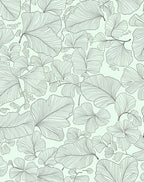 Line Art Ginkgo Leaf Pattern Rug