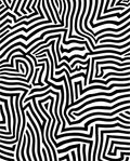 Abstract Black White Maze Pattern Rug