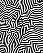 Abstract Black White Maze Pattern Rug