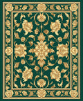Elaborate Gold Floral Damask Pattern Rug