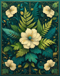 Emerald Jungle Floral Fern Design Rug