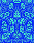 Abstract Blue Mint Organic Pattern Rug