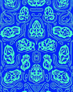 Abstract Blue Mint Organic Pattern Rug