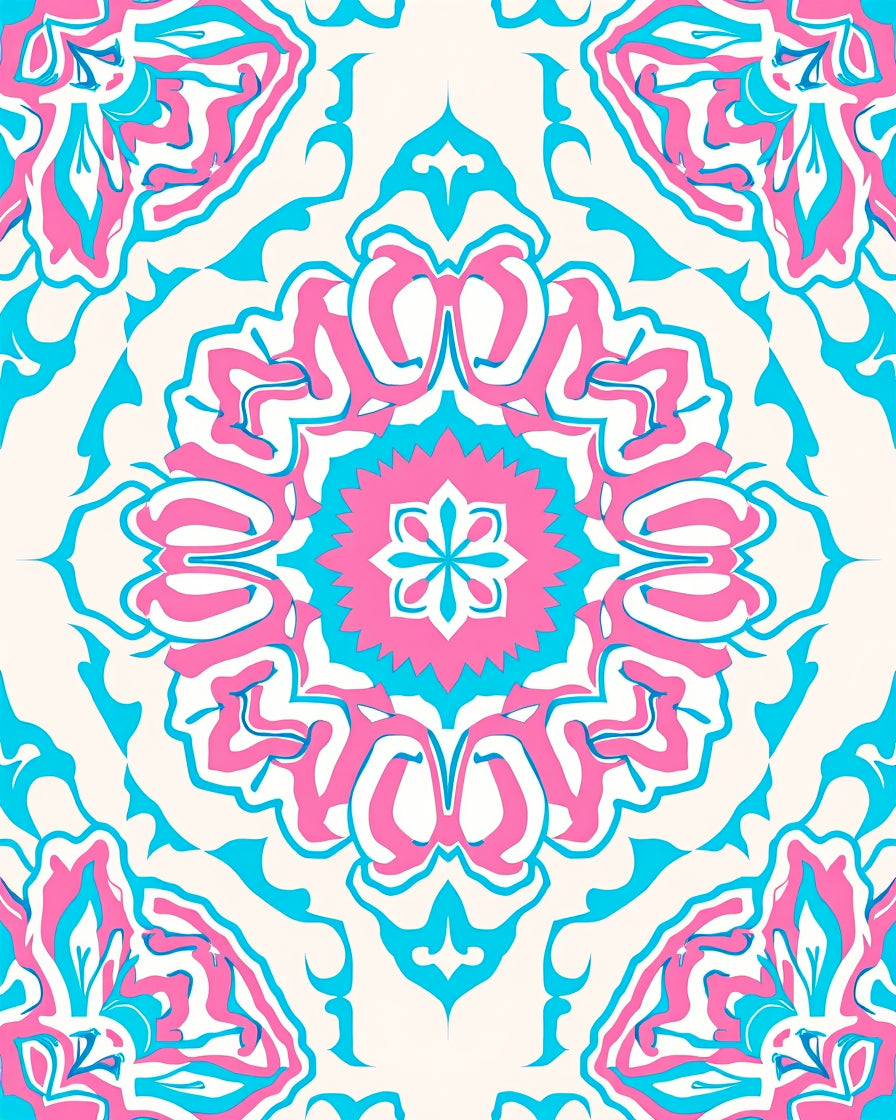Artistic Floral Mandala Pattern Rug