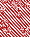Red White Floral Striped Whimsical Design Rug
