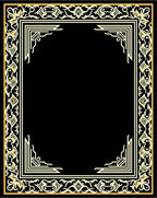 Ornate Black Gold Border Design Rug