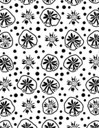 Hand-drawn Floral Dots Pattern Rug