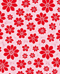 Bold Red Floral Pattern Design Rug