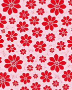 Bold Red Floral Pattern Design Rug