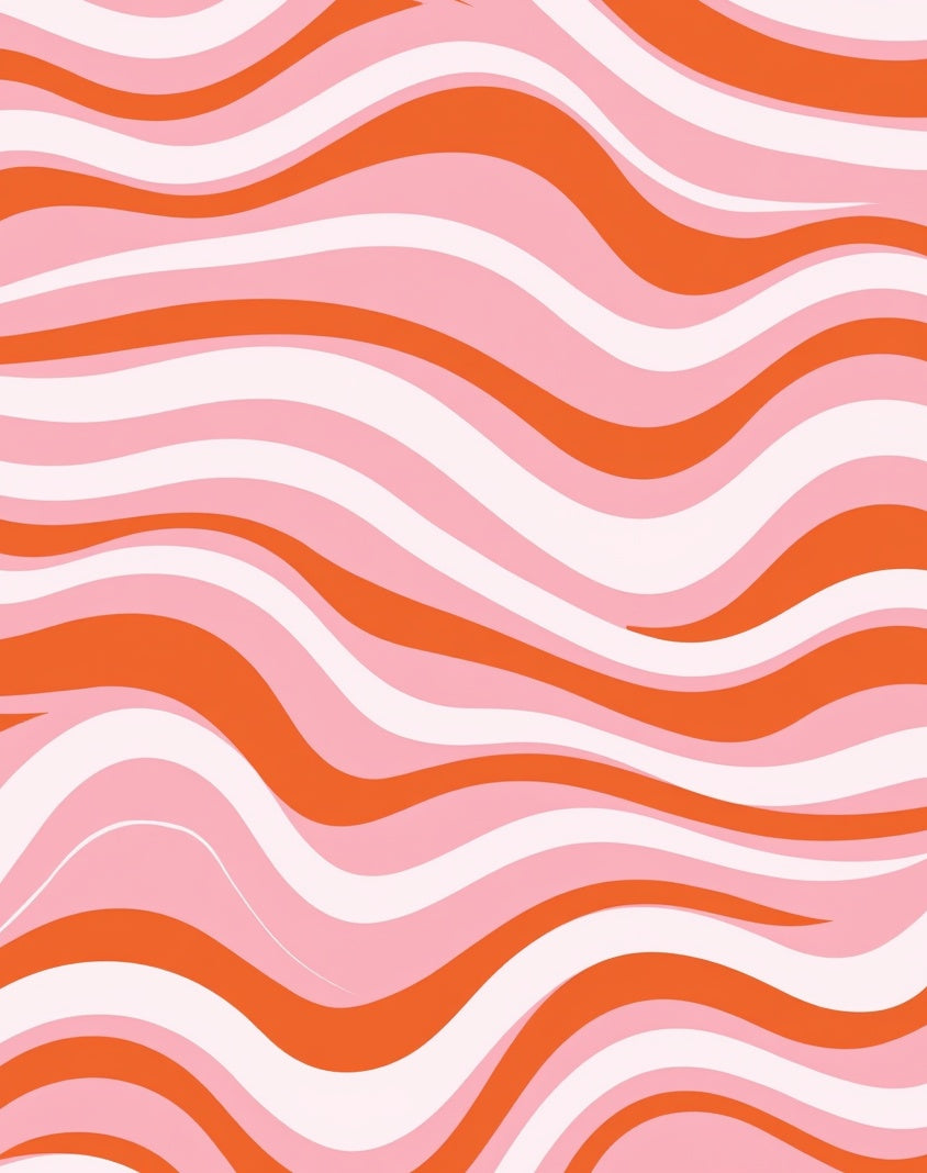 Groovy Swirl Pink Orange Design Rug