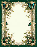 Emerald Garden Butterfly Art Nouveau Rug