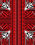 Bold Red Tribal Geometric Design Rug