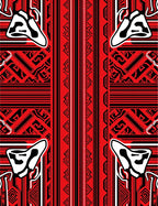 Bold Red Tribal Geometric Design Rug