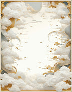 Ethereal Cloudscape with Golden Accents Rug