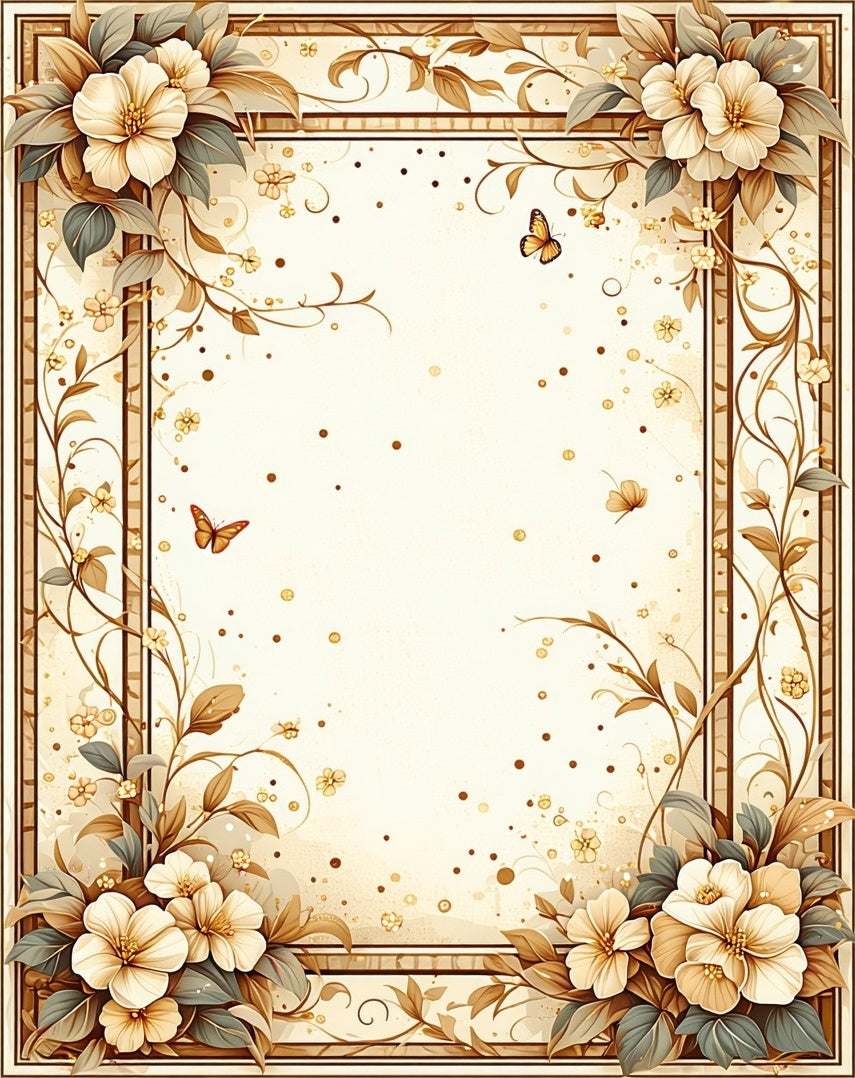 Elegant Floral And Butterfly Vines Rug