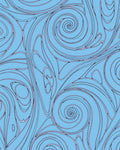 Whimsical Swirls Abstract Blue Pattern Rug