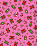 Pink Red Candy Cane Star Sleigh Rug