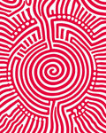 Bold Red Abstract Maze Rug