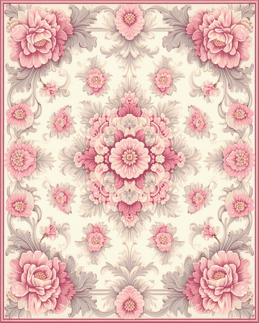 Ornate Floral Mandala Design Rug
