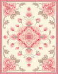 Floral Medallion With Pink Blossoms Rug
