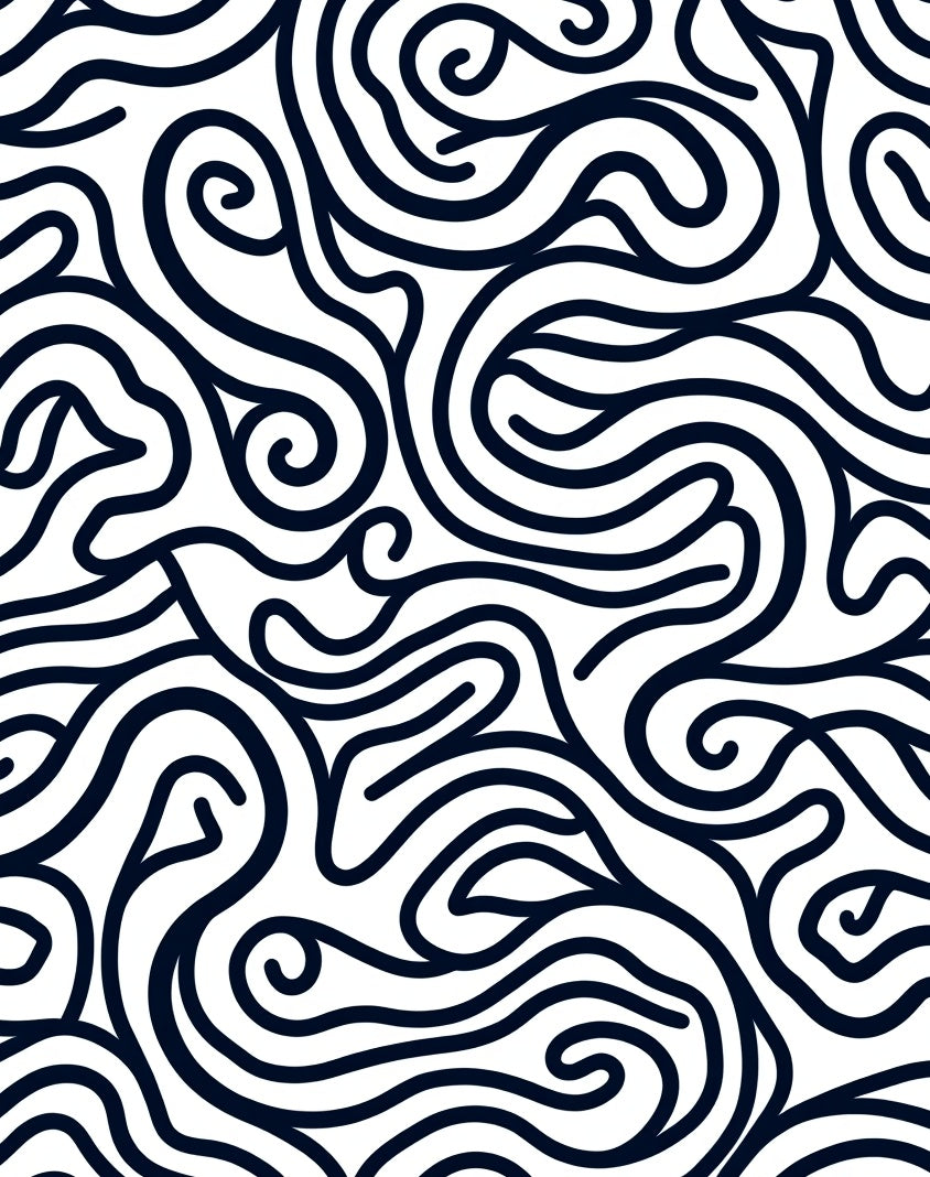 Indigo Swirl Abstract Woven Art Rug