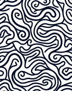 Indigo Swirl Abstract Woven Art Rug