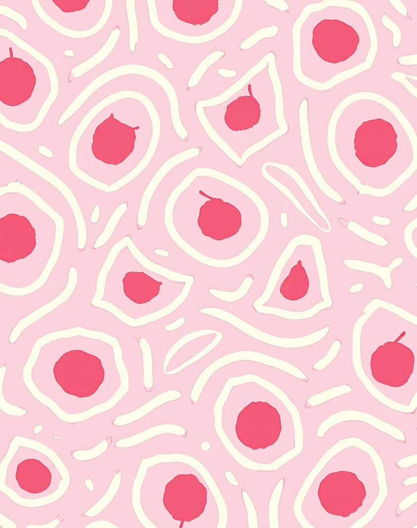 Abstract Pink Cells Pattern Rug