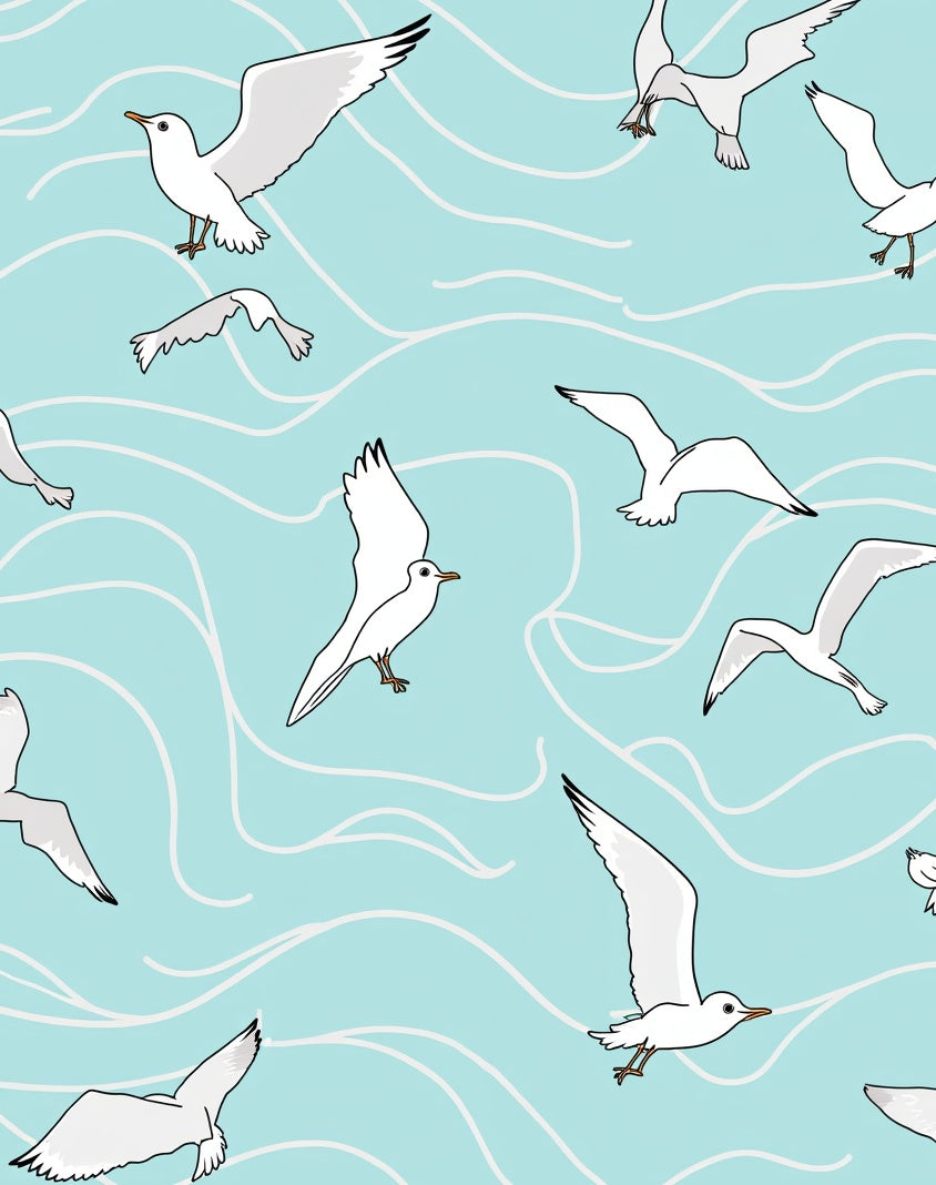 Seagull Swirl Pattern Rug
