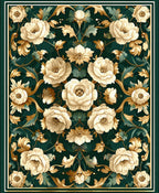Floral Gold Vines Pattern Rug