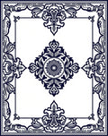 Classic Floral Medallion Border Design Rug