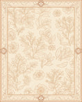 Elegant Floral Outline Vintage Design Rug