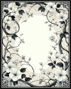 Vintage Floral Vine Botanical Design Rug