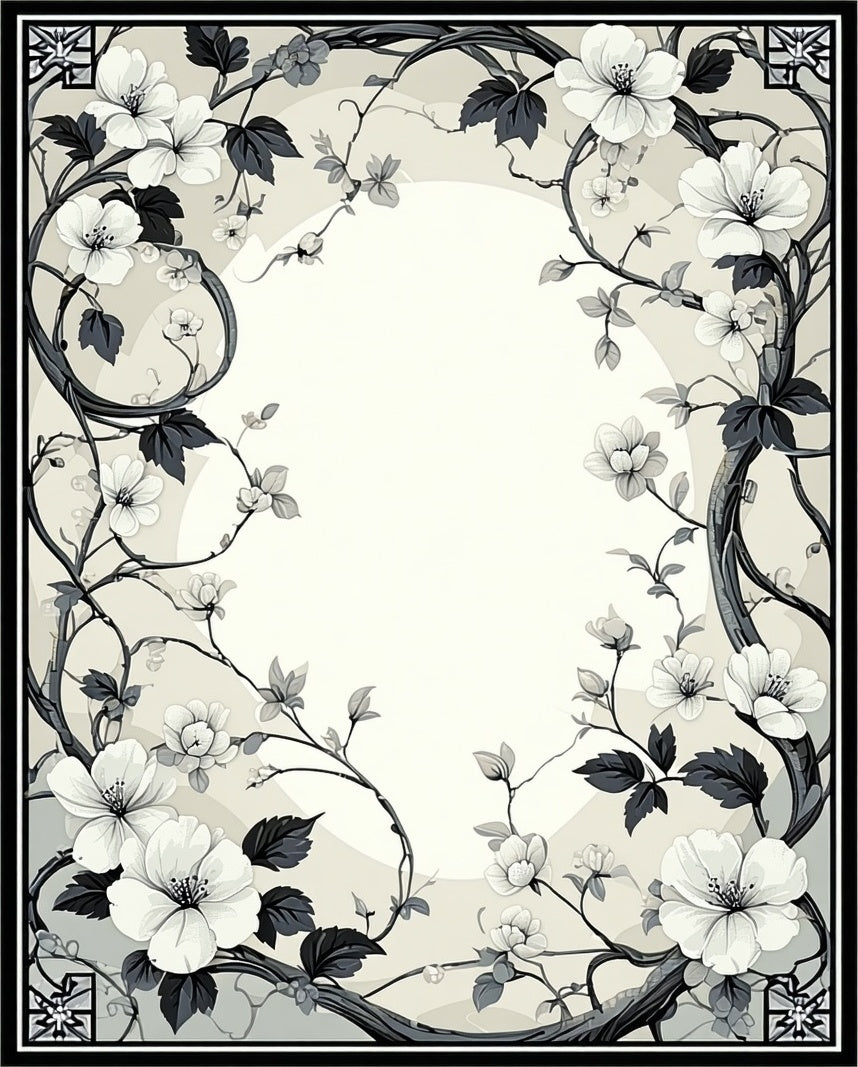 Vintage Floral Vine Botanical Design Rug