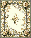 Cream Floral Vine Traditional Design Rug