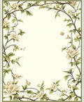 Floral Vine Accent Border Rug