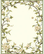 Floral Vine Accent Border Rug