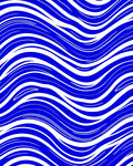 Bold Blue White Wave Pattern Rug