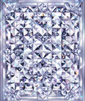 Shimmering Crystal Faceted Geometric Design Rug