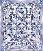 Shimmering Crystal Faceted Geometric Design Rug