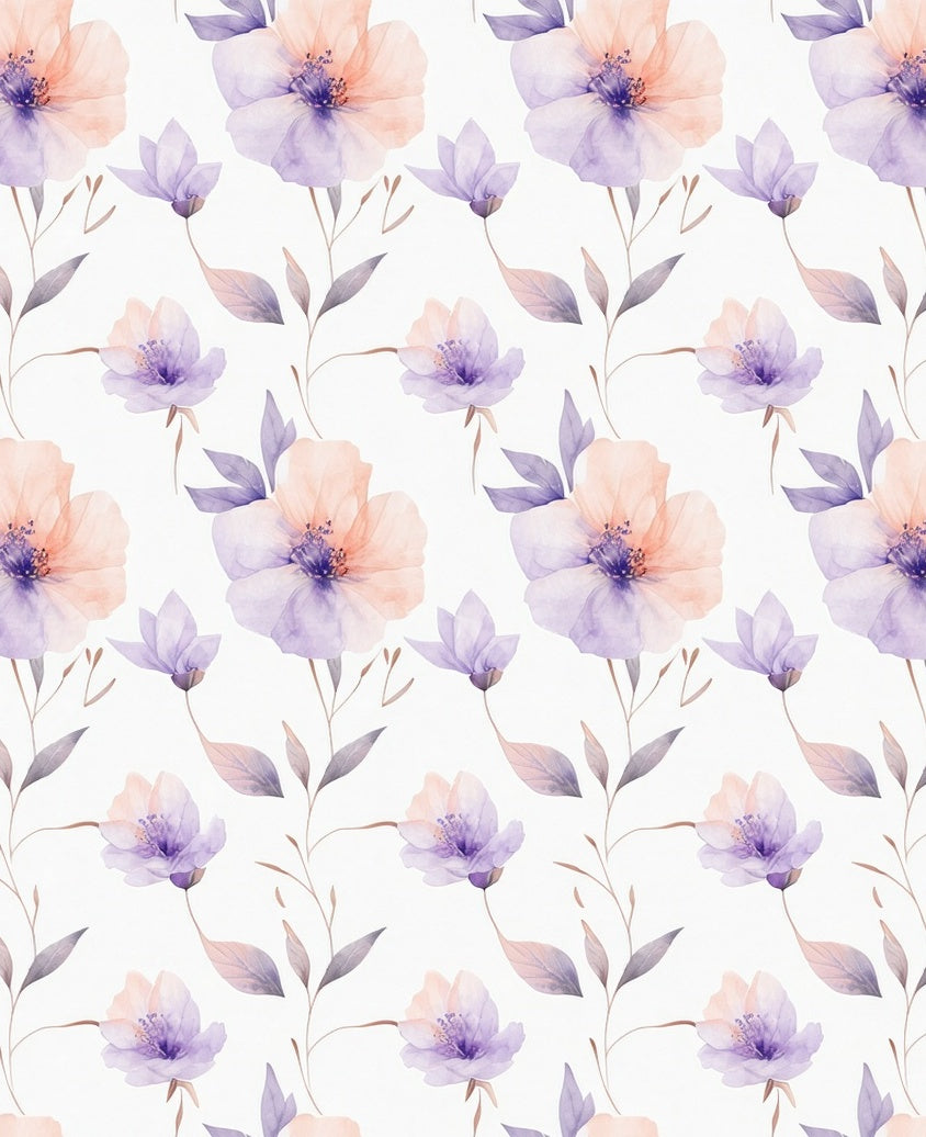 Watercolor Floral Pattern with Pastel Hues Rug